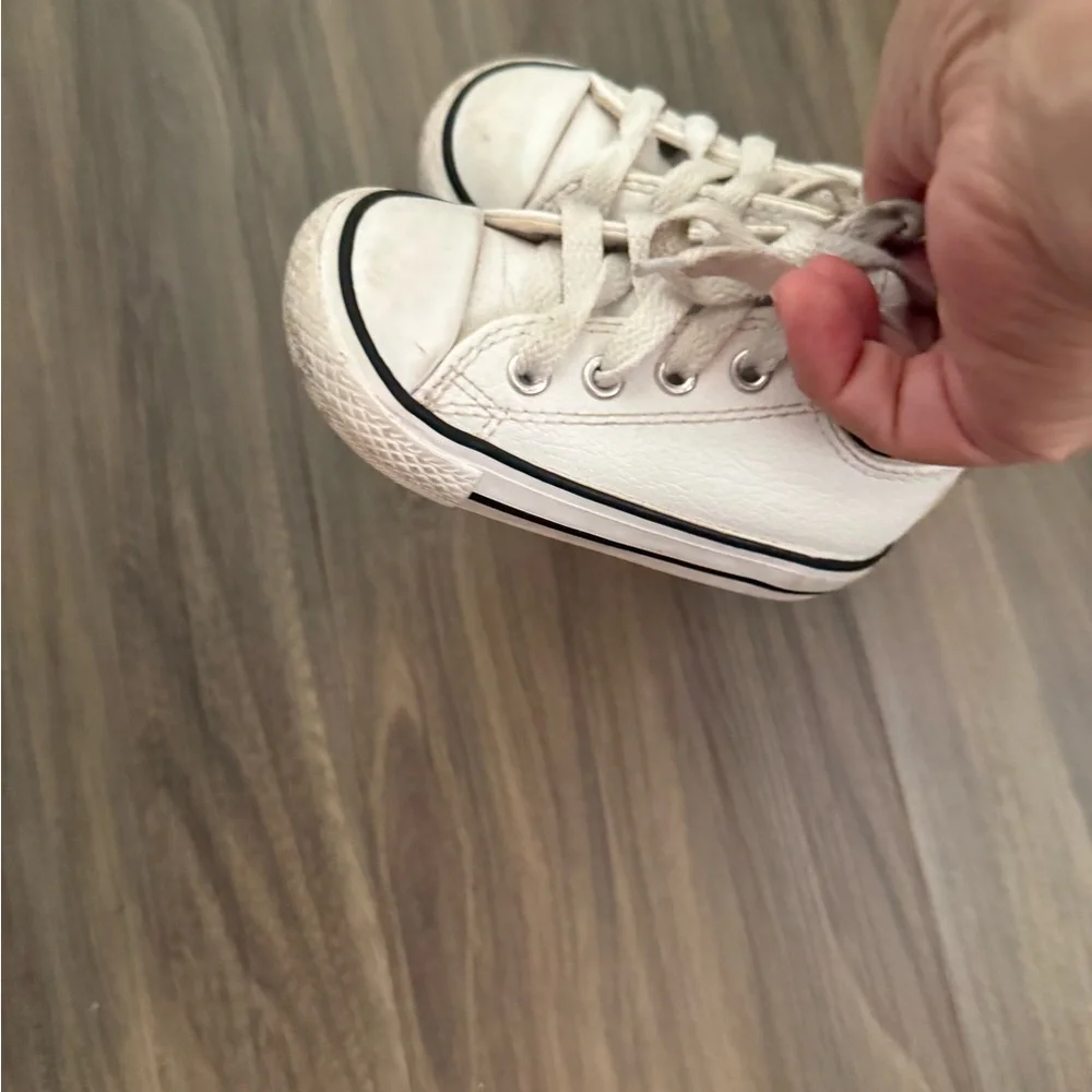 Converse White Kids Sneakers with Black Trim size 5C